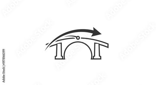 Arch Bridge Structural Engineering Illustration