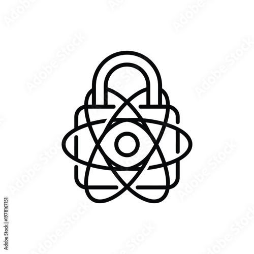 Qubit Padlock Minimalist Icon