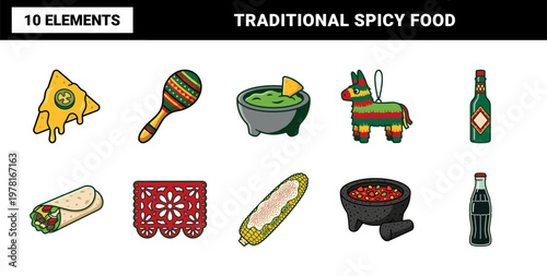 Mexican Fiesta Food and Party Objects
