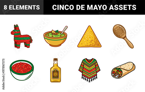 Mexican Fiesta Vector Design Elements