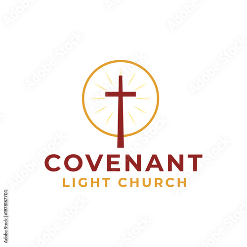 Covenant light church featuring a shining cross, ideal for religious websites, church newsletters, social media posts, and religious publications.