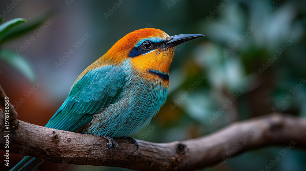 Fototapeta premium Colorful Songbird Perched on Branch