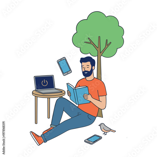 Illustration of Digital Detoxification Efforts
