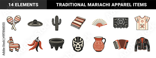 Mexican Folk Art Cultural Graphic Elements