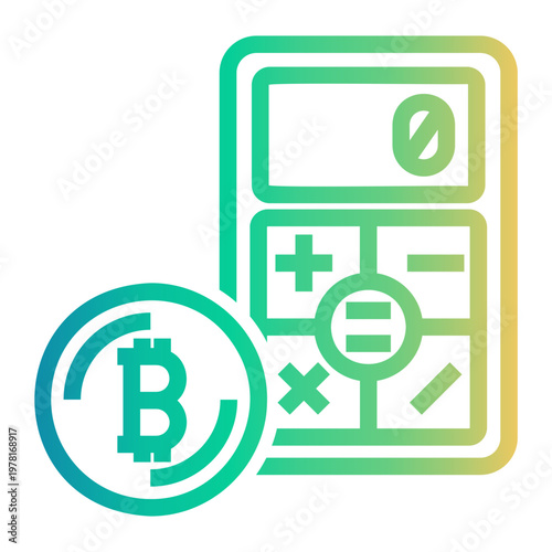 crypto Line Gradient Icon