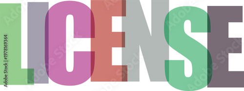 License concept vector illustration, creative 3D text for legal, business, and intellectual property.