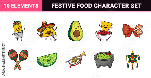 Mexican Fiesta and Mariachi Vector Set