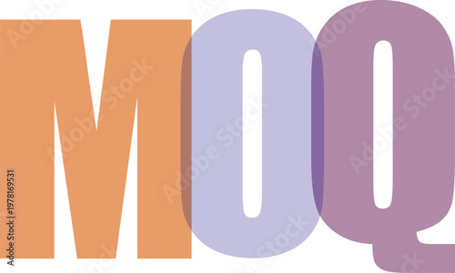 MOQ vector illustration with minimum order quantity concept, colorful typography design.