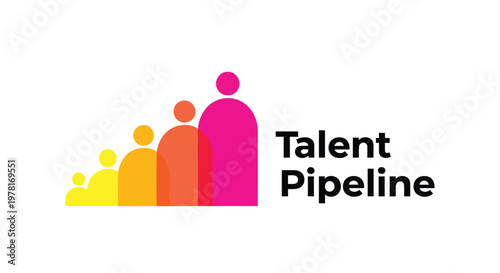 Talent pipeline, recruitment, HR, vector icon, colorful, business concept