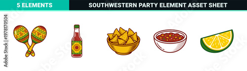 Mexican Fiesta and Food Vector Elements