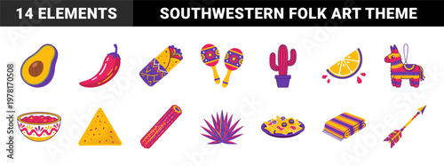 Mexican Fiesta Food and Decor Graphics