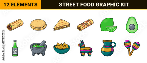 Mexican Taco Food Graphic Elements