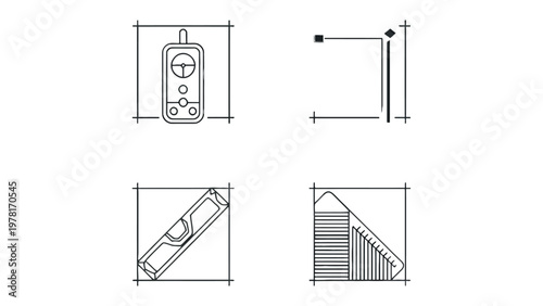 Geometric Precision: Architectural blueprints reveal tools and measurements, offering a glimpse into the meticulous planning behind building and design