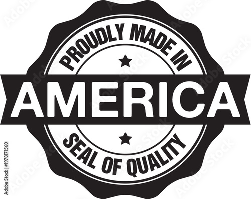 Proudly Made in America Vector Badge