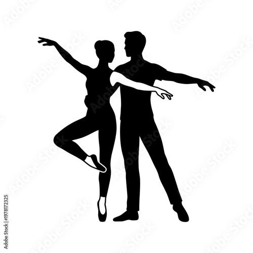 Romantic winter ballroom dancing couple