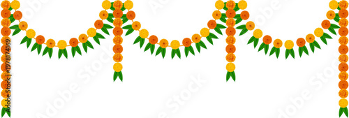 Colorful Marigold Garland Hanging Festive Decoration