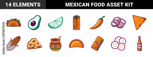 Ethnic Street Food Patterned Asset Sheet
