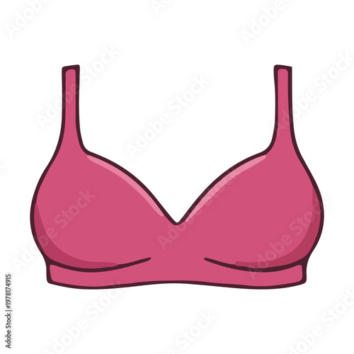 Pink Bra Lingerie Vector Illustration