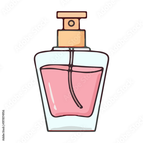 Hand Drawn Pink Perfume Bottle