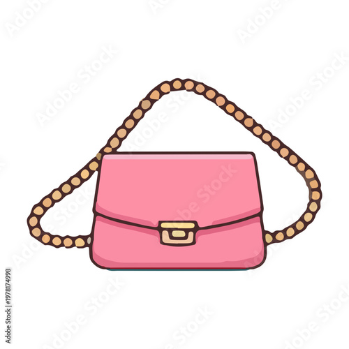 Stylish Pink Fashion Handbag Illustration