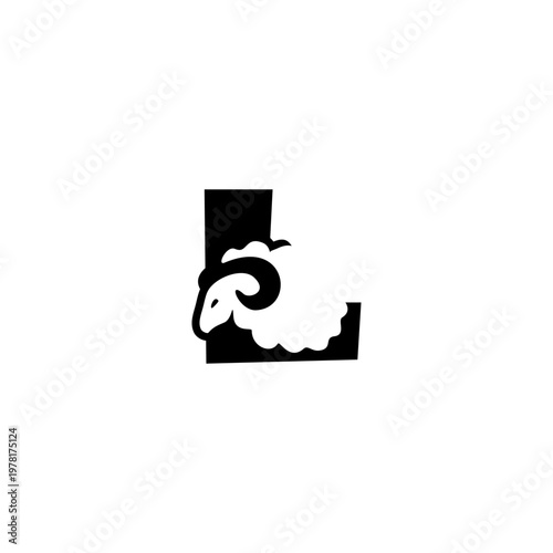 Sheep Animal Letter L Logo Ve...