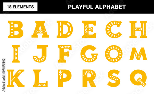 Decorative Playful Alphabet Graphic Set