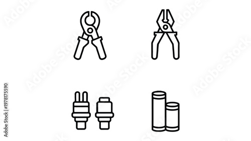 Tools and Equipment: A set of essential tools, neatly arranged, representing a cornerstone of craftsmanship and the building trades, and a symbol of construction and industry.