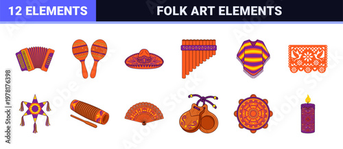 Mexican Folk Art Festival Elements