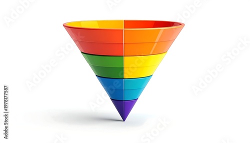 Free Download A rainbow-colored funnel with stacked colored sections - GFXLoad