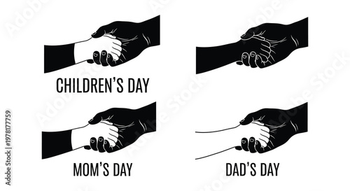 Hands shaking and holding celebrating children s mom s and dad s days