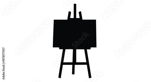 Simple black easel with a blank canvas a striking silhouette