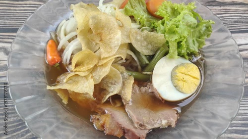 Selat Solo is a dish from Surakarta, Central Java, with European influences. The main ingredient is beef that is braised and served in a sweet, thin Javanese gravy, along with vegetables and potatoes.