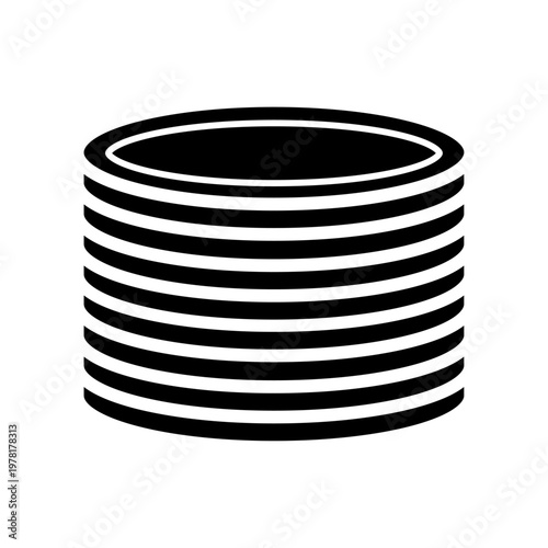 コインスタックアイコン シルエットの硬貨積み重ねシンボル ビジネス・金融・貯金に使えるシンプルベクター素材 / Coin stack icon silhouette money pile symbol for business finance saving simple vector