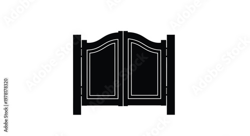 Black double gates ornate detailing a striking visual silhouette