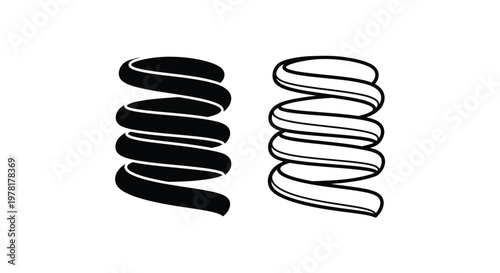 Abstract ribbon shapes in opposing black and white a striking silhouette