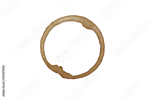 Coffee stains isolated transparency background.