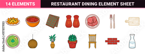 Mexican Dining and Restaurant Vector Assets