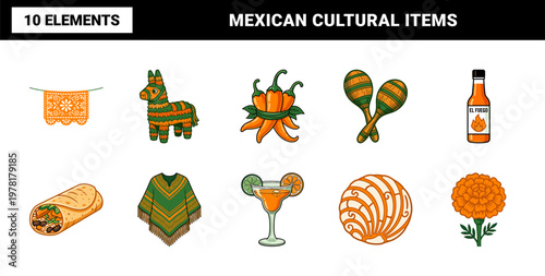 Mexican Fiesta Celebration Element Sheet