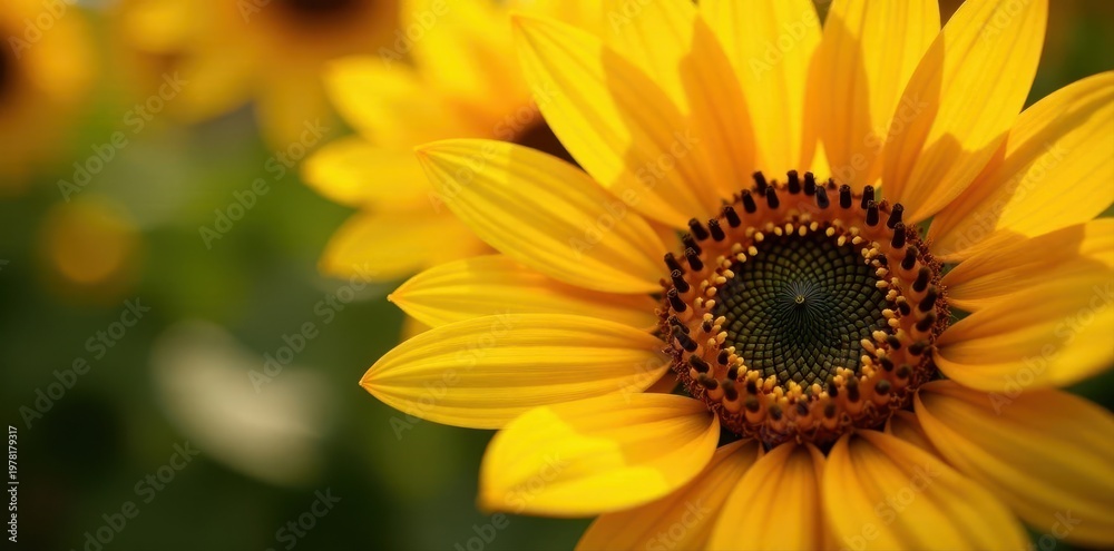 Obraz premium Close-up view, vibrant sunflowers, textured petals, composition, image, sunflowers