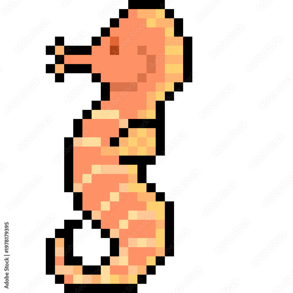 Fototapeta premium pixel art of seahorse
