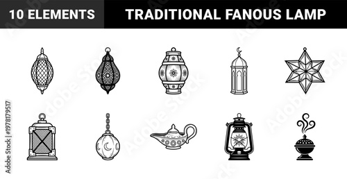 Traditional Islamic Lantern Asset Sheet