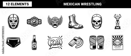 Mexican Wrestling Lucha Libre Mask Set