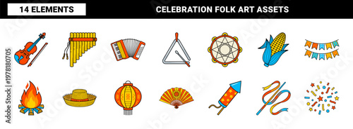 Music Festival Folk Celebration Vector Kit