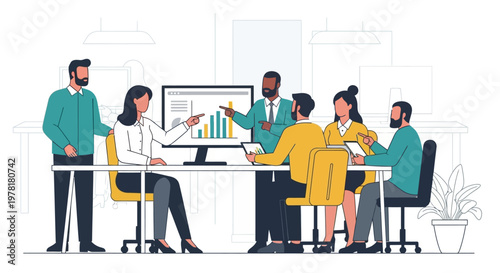 Business people in meeting room.