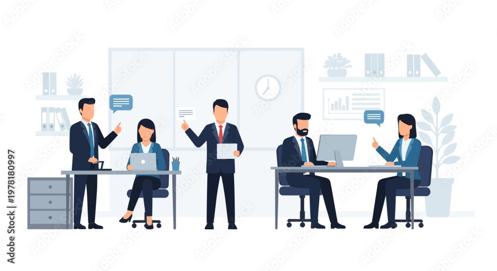 Fototapeta premium Business people working in office.