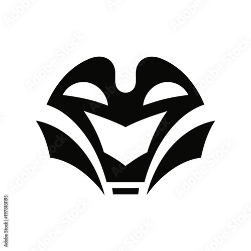 Black mask icon, vector graphic, facial cover, illustration symbol