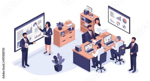 Business People Working Office Environment.