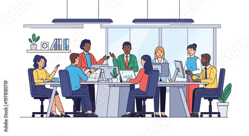 Diverse group of people working.