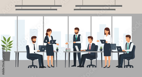 Business people in office meeting.