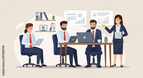 Business People Working Office Meeting.